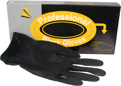 REUSABLE BLACK LATEX GLOVES,  Professional Reusable Black Gloves(Small)(20 Pcs/Box)