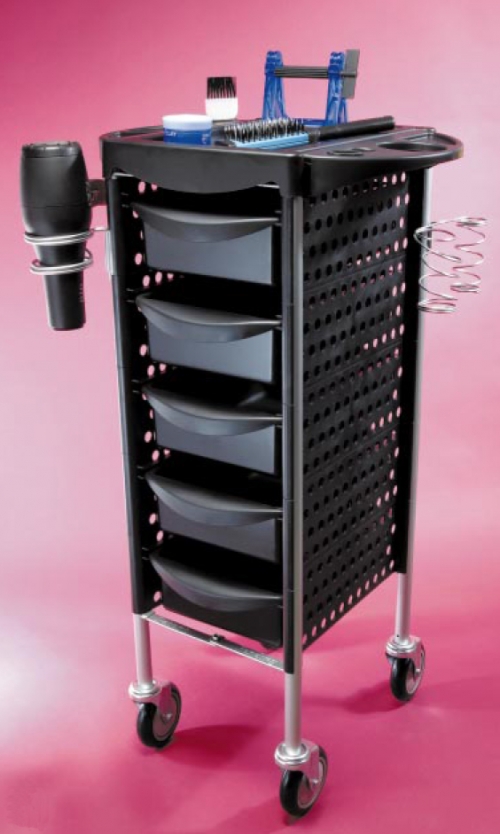 Foldable Salon Trolley With 5 Plastic Drawers