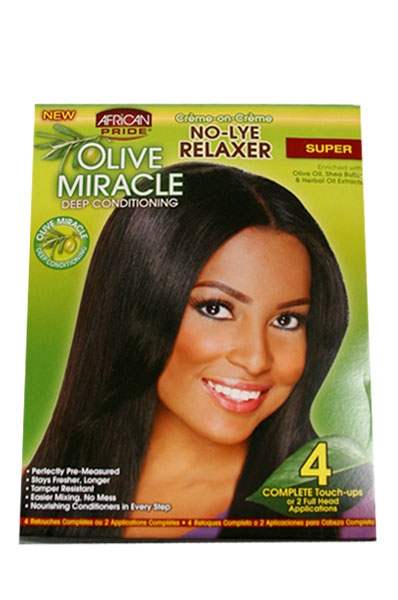 African Pride Olive Miracle 4Touch Up No-Lye Relaxer Kit(Sup)