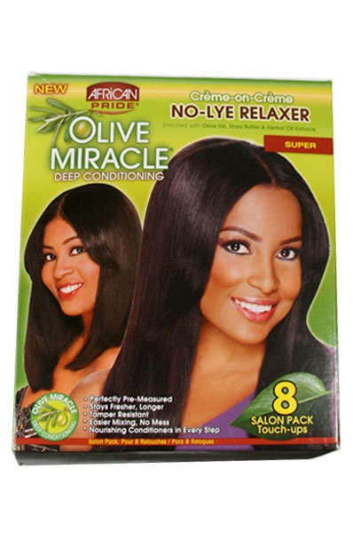 African Pride Olive Miracle No-Lye Relaxer Kit-8Touch Up (Sup)