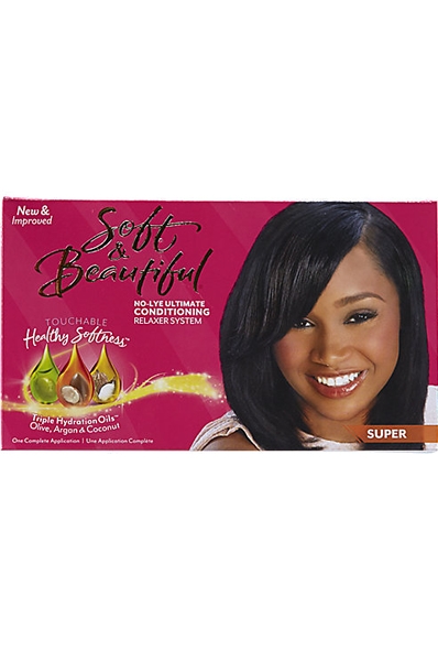 Soft & Beautiful Botanicals No Lye Relaxer Kit [Super]