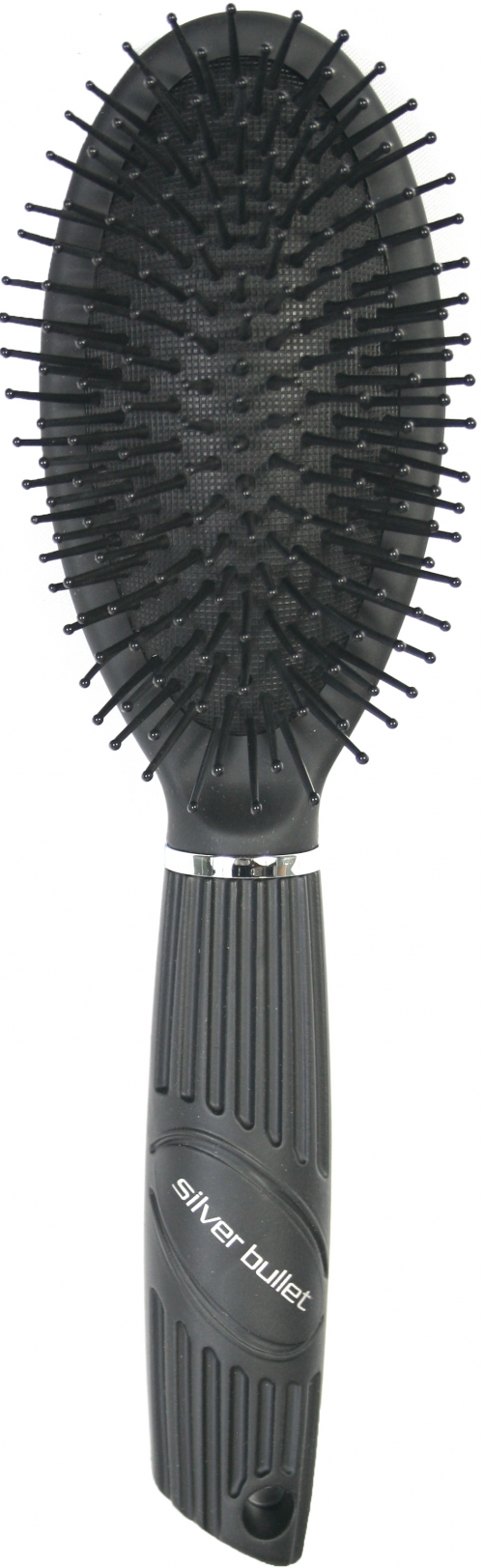  "Silver Bullet" Oval Brush, Ball-Tip Bristles, Rubberized Finish